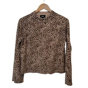 Monrow Cheetah Print Cashmere Sweatshirt